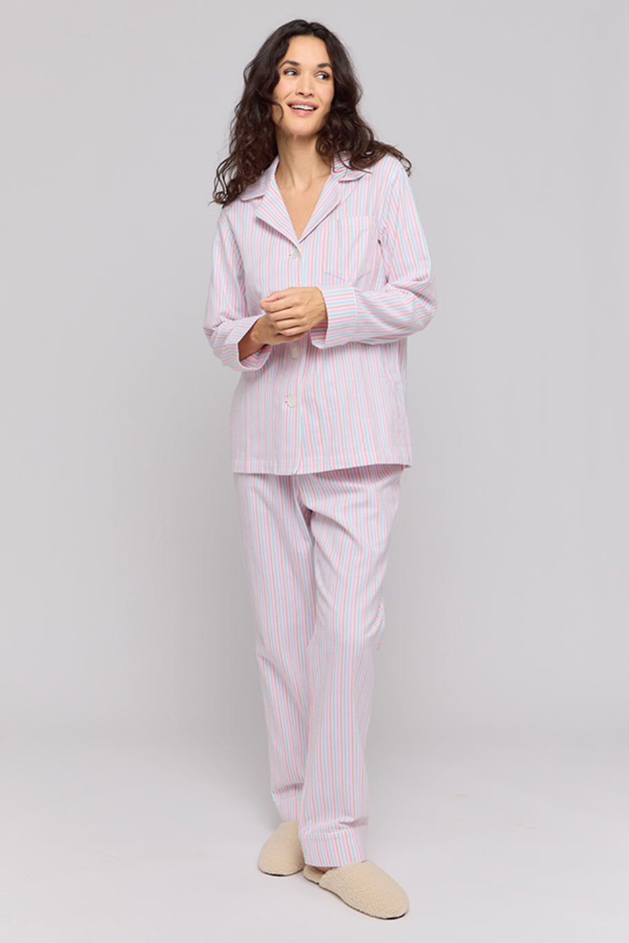 Sherbet Stripe Portuguese Flannel Pajamas