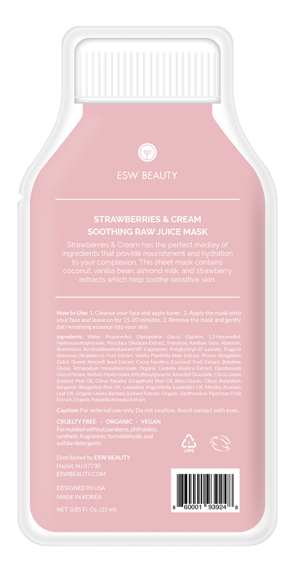 Strawberries and Cream Soothing Raw Juice Sheet Mask