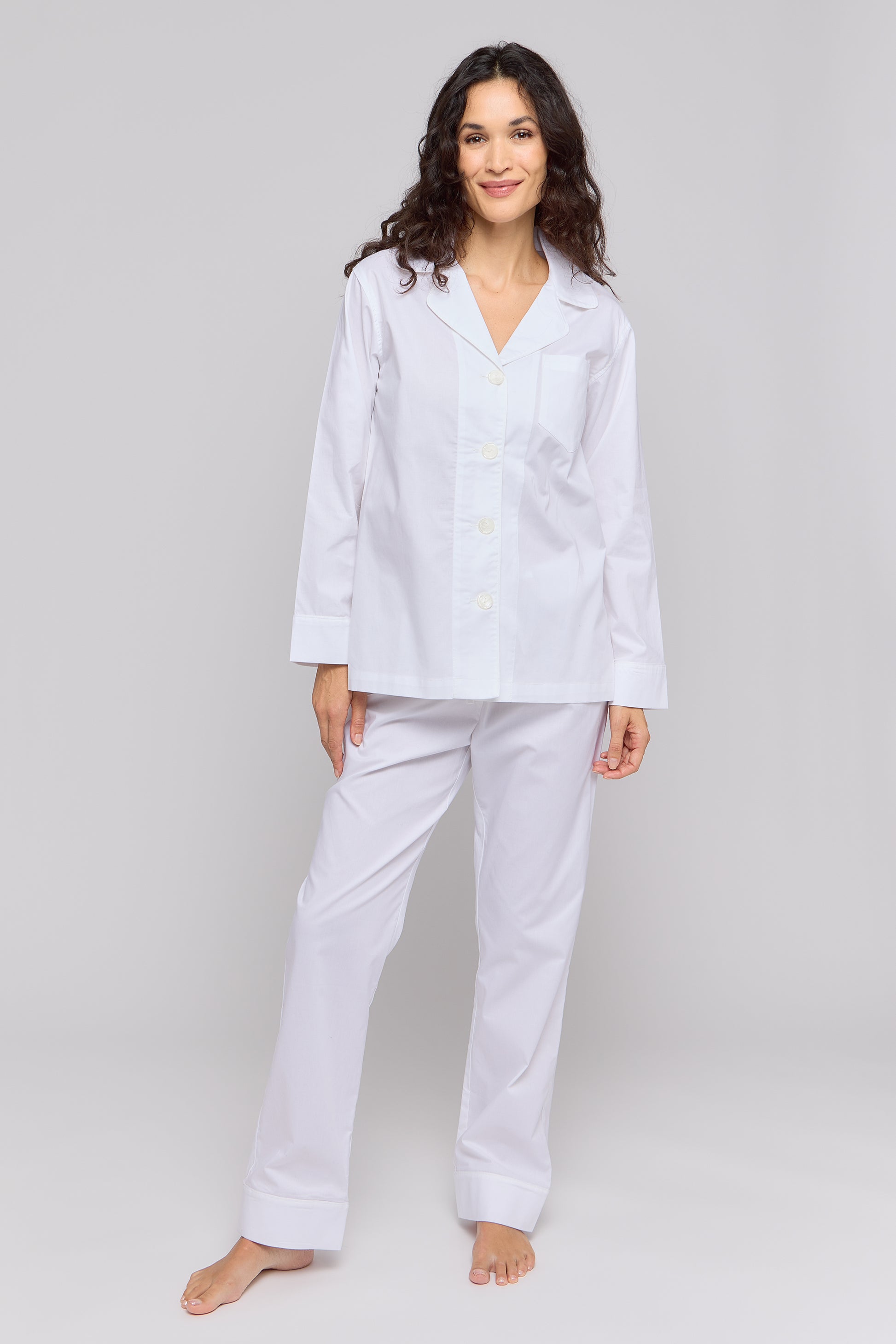 White Cotton Oxford Pajamas – Elizabeth Cotton