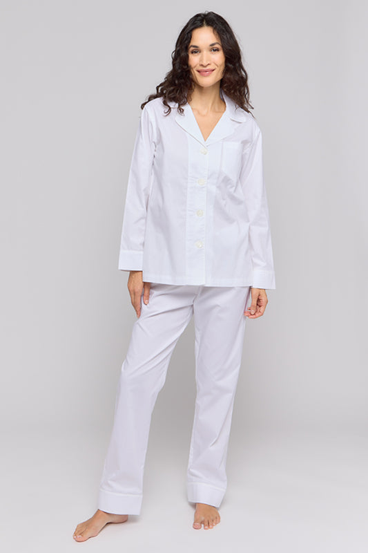 White Cotton Oxford Pajamas