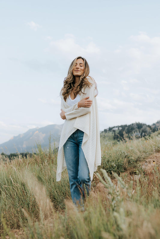 cashmere pointelle cardigan