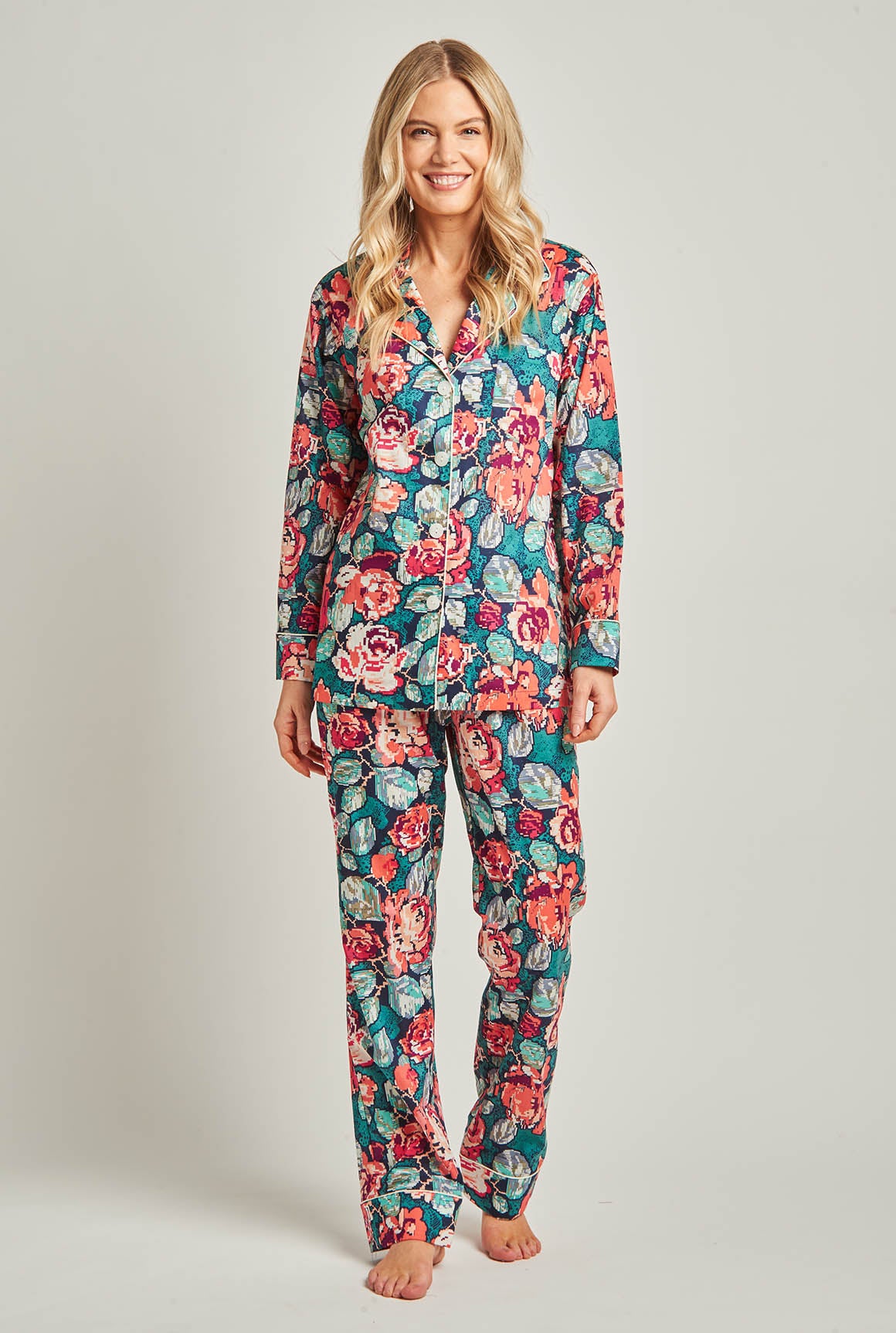Cotton Women's Designer Sleepwear - Cotton Pyjamas Coral