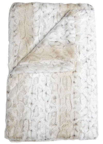 Luxe Faux Fur Throw Snow Leopard