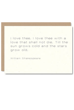 I love thee... William Shakespeare