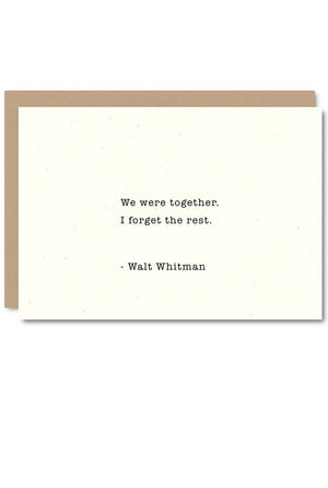 We were together...